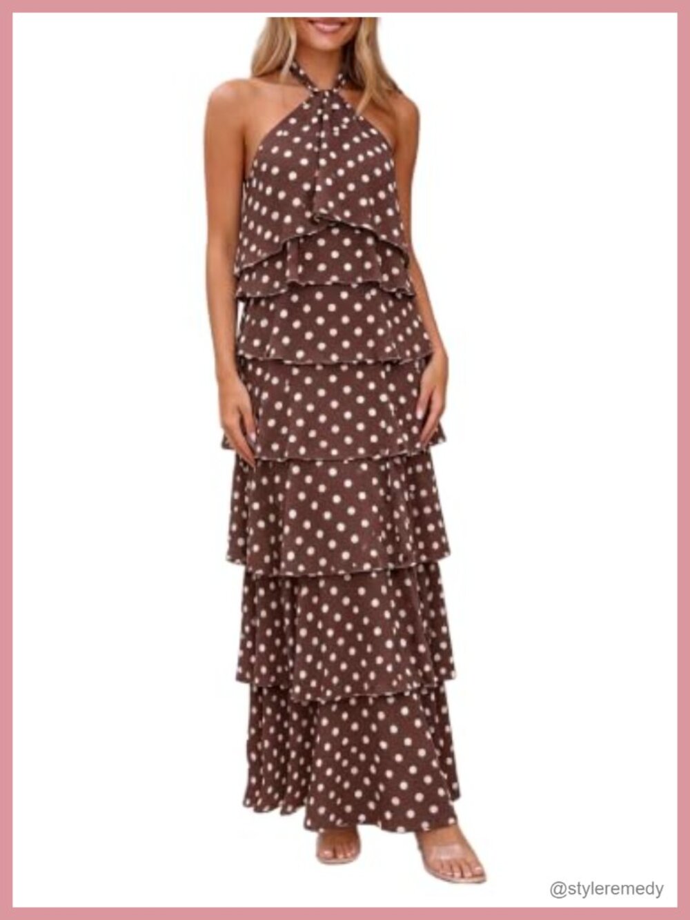 HOCILLE Women's Boho Sleeveless Backless Maxi Dress Wedding Guest